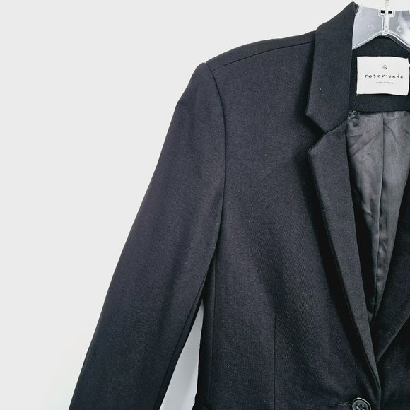 Rosemunde Single Button Blazer Jacket S Black Ponte Knit Short Cropped Classic - Picture 3 of 11